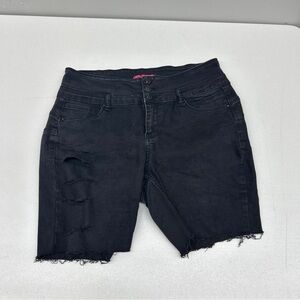 Wax Jean Black Distressed Jean Shorts